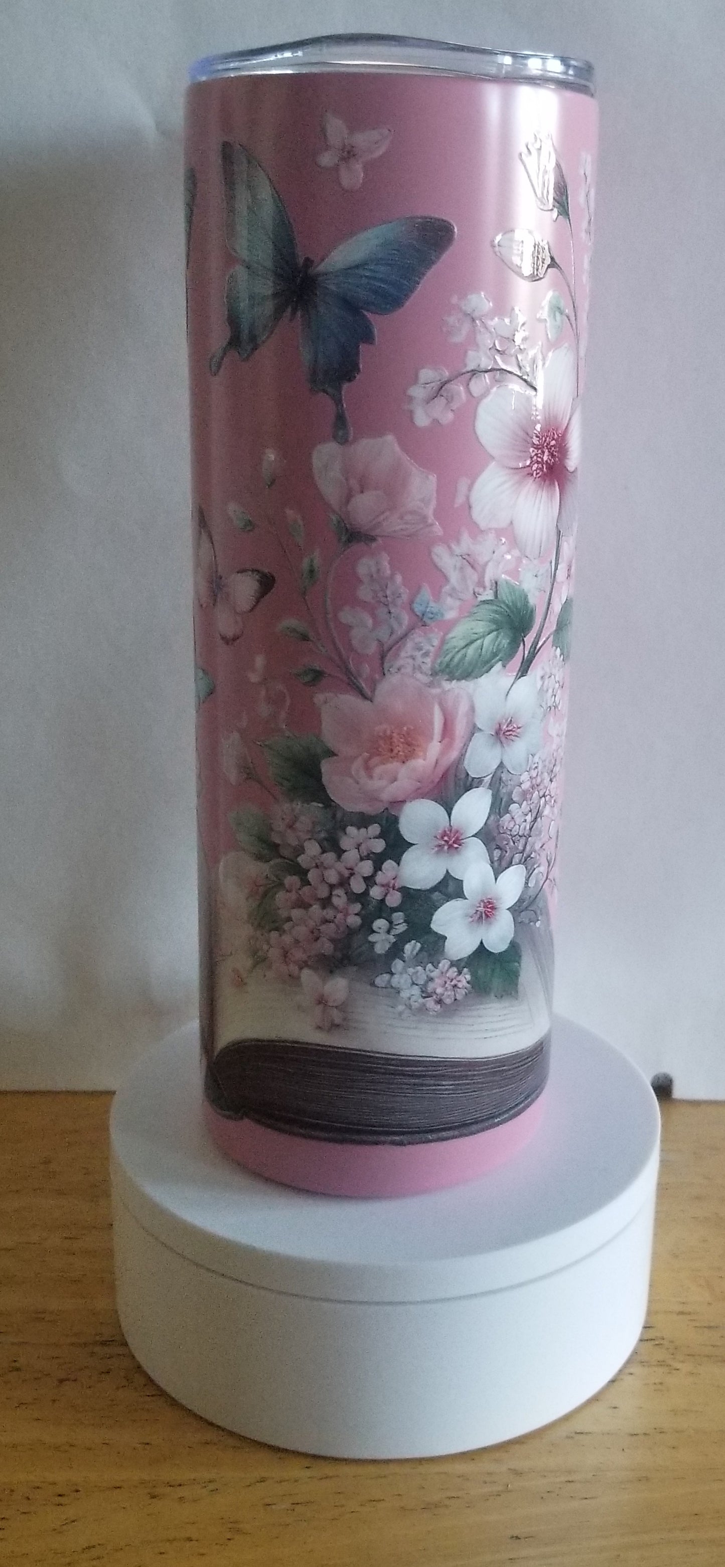 VDTFDW- 20 oz Stainless Steel Tumbler | Books, Butterflies and Flowers
