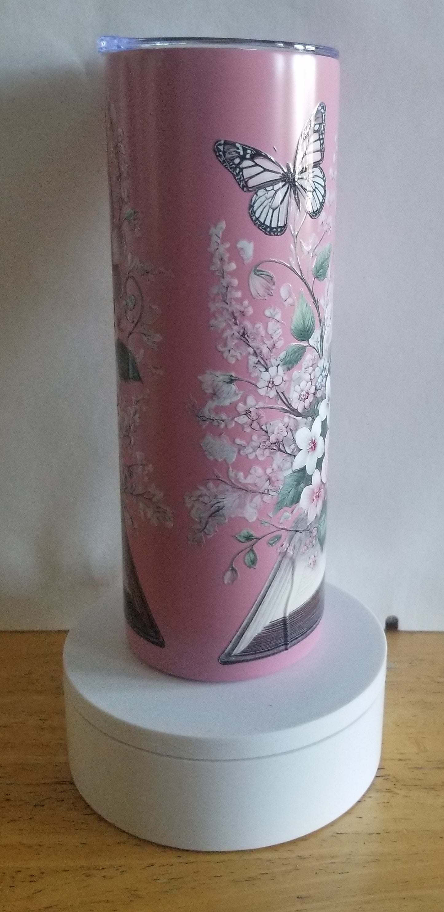 VDTFDW- 20 oz Stainless Steel Tumbler | Books, Butterflies and Flowers