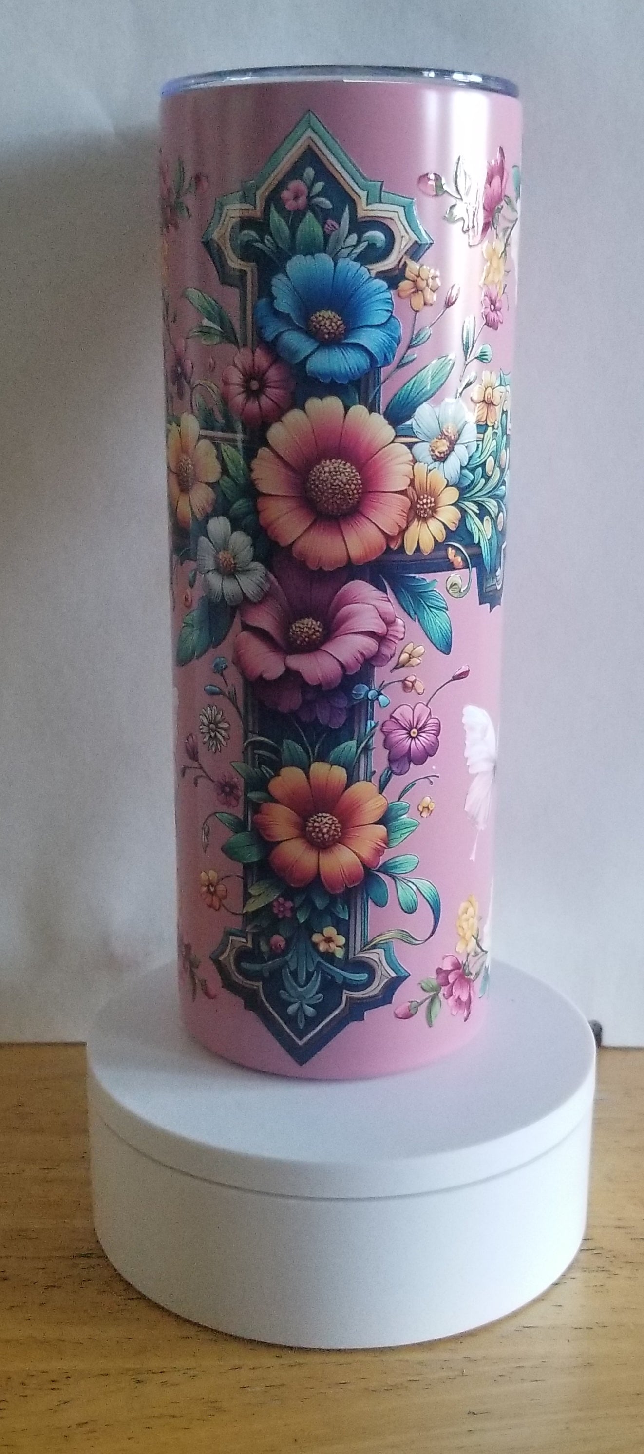 VDTFDW- 20 oz Stainless Steel Tumbler | Floral Cross