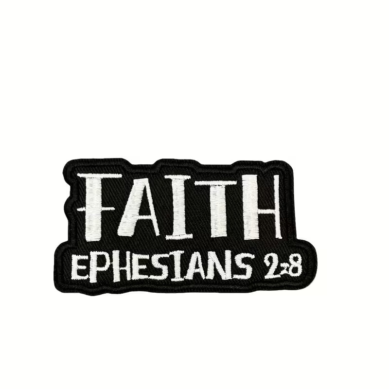 Fashionable Faith – Ephesians 2:8 Embroidery Patch | Iron-On DIY Decor