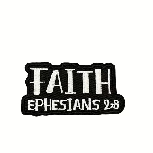 Fashionable Faith – Ephesians 2:8 Embroidery Patch | Iron-On DIY Decor