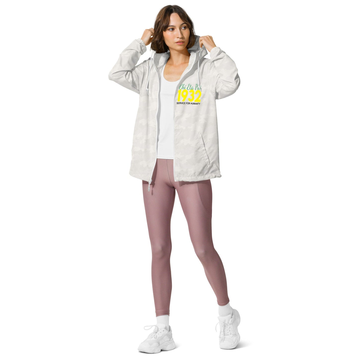 Stylish Chi Eta Phi 1932 Lightweight Zip Up Windbreaker - Trendy Women's Outerwear for All Seasons