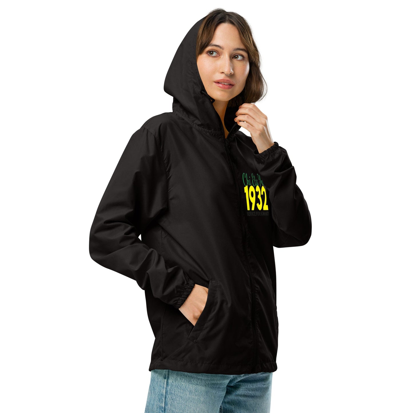 Stylish Chi Eta Phi 1932 Lightweight Zip Up Windbreaker - Trendy Women's Outerwear for All Seasons