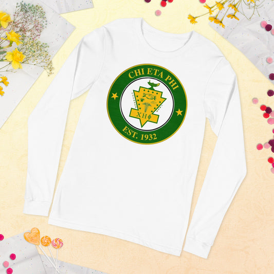 Chi Eta Phi Emblem Long Sleeve Tee: Sport Chic Style at Sorority Events