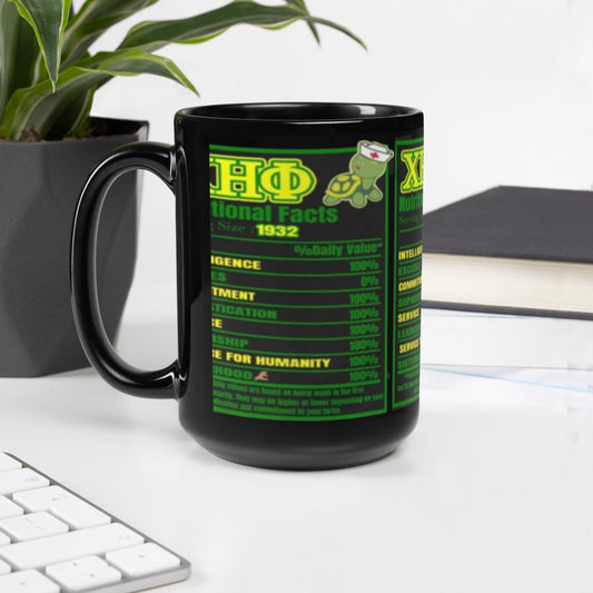 Chi Eta Phi Ingredient Black Glossy Mug