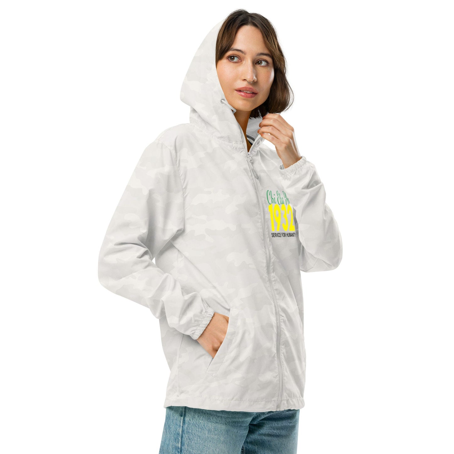 Stylish Chi Eta Phi 1932 Lightweight Zip Up Windbreaker - Trendy Women's Outerwear for All Seasons