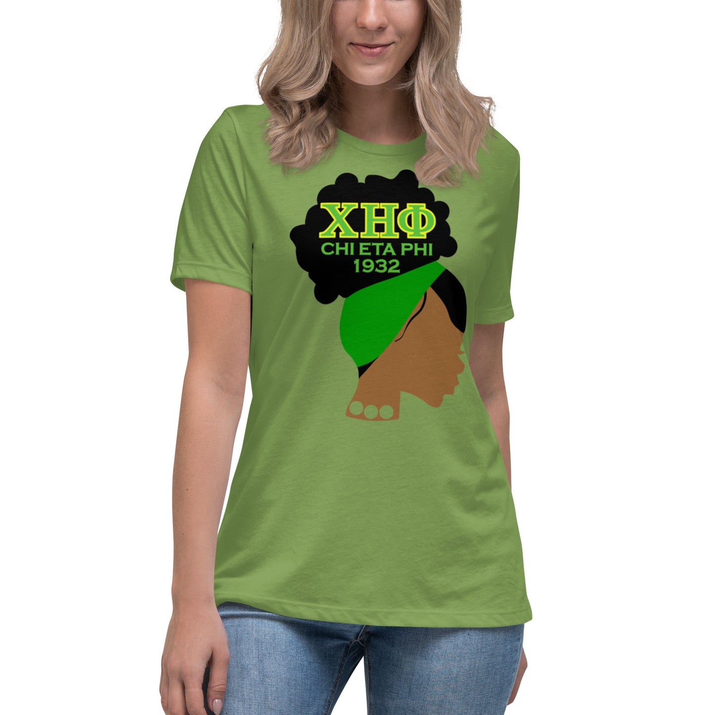 Elegant Chi Eta Phi - Lady in Pearls T-Shirt: Stylish Apparel for Sorority Sisters