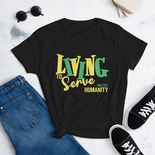 Living To Serve Graphic T-Shirt | 2024 Chi Eta Phi Themed Tee | Humanity Crewneck T-Shirt | Gift For Her | Wear The Service Of Humanity Tee
