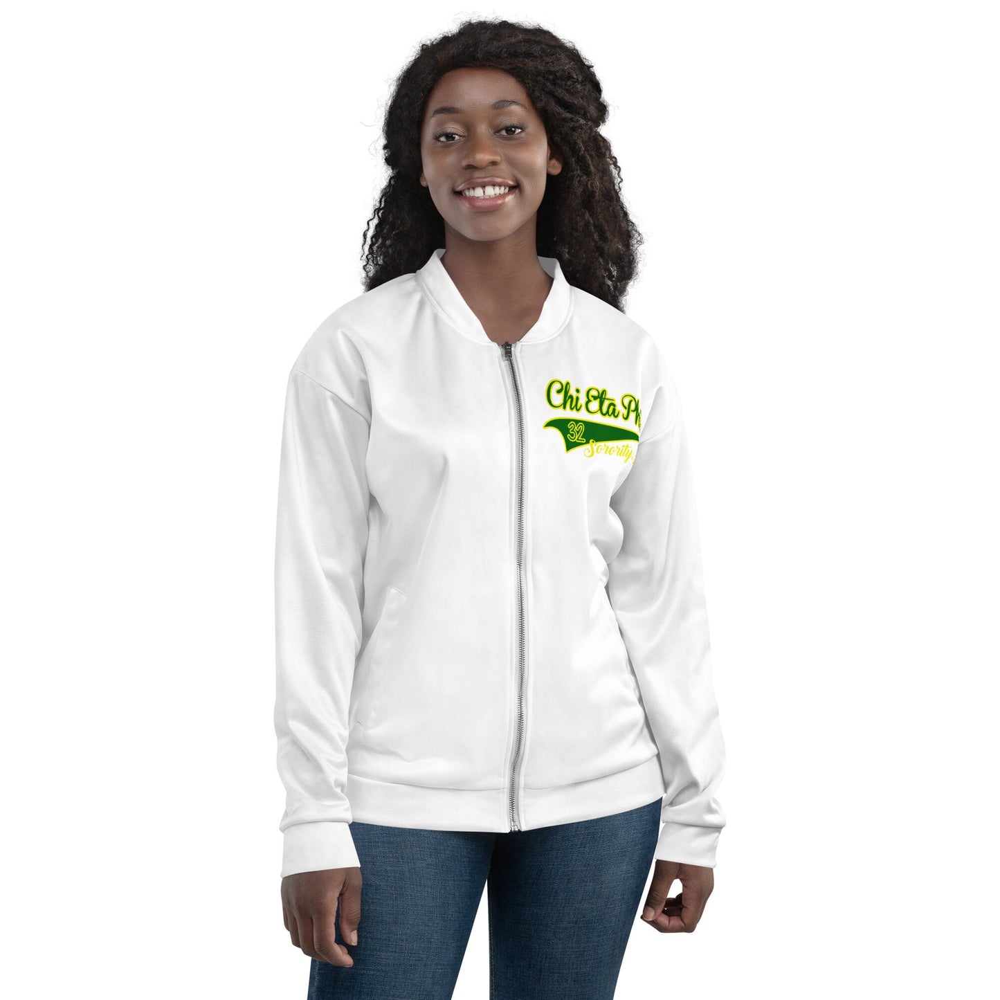 Stylish Chi Eta Phi - Lady in Pearls Bomber Jacket