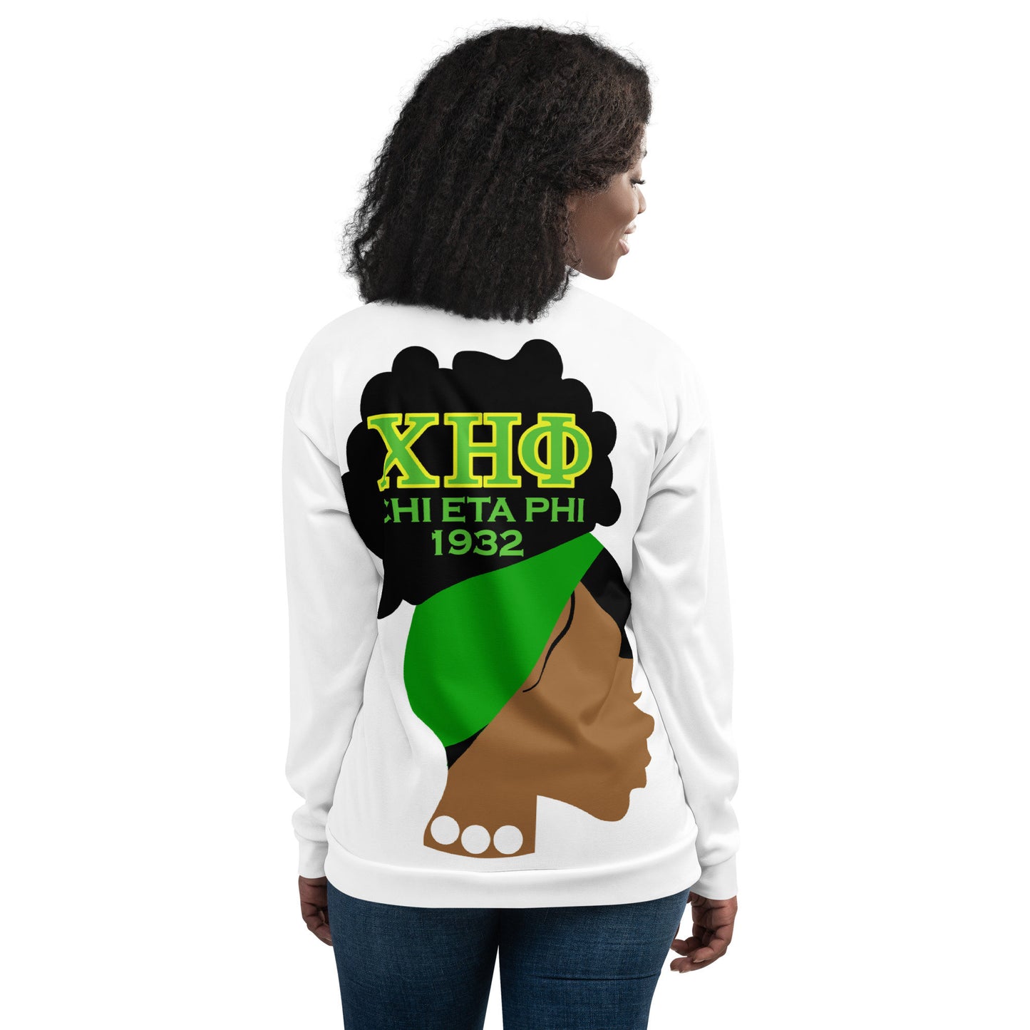 Stylish Chi Eta Phi - Lady in Pearls Bomber Jacket