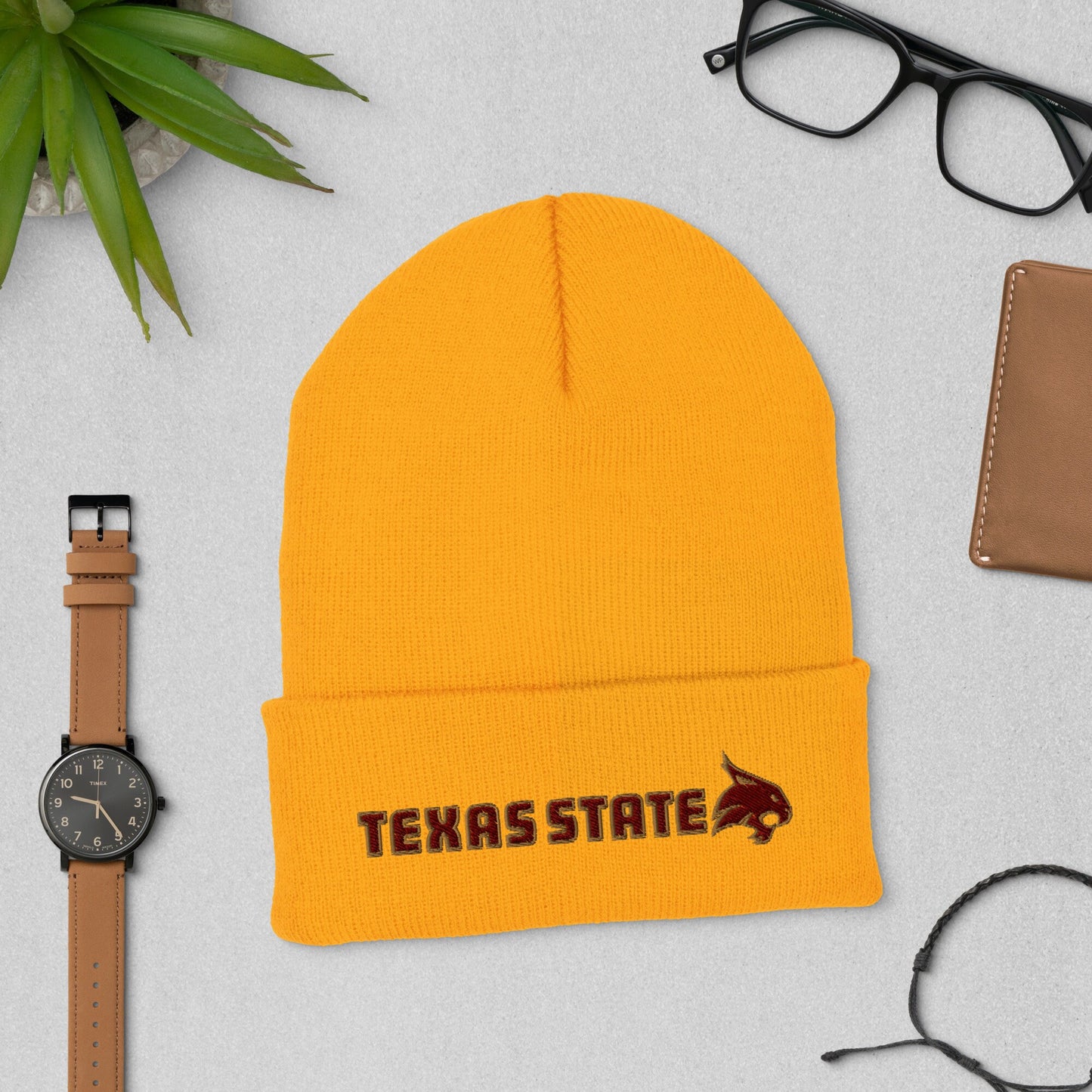Texas State Bobcats Cuffed Beanie - Warm and Cozy Knit Hat for Bobcats Fans