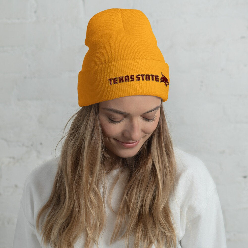 Texas State Bobcats Cuffed Beanie - Warm and Cozy Knit Hat for Bobcats Fans