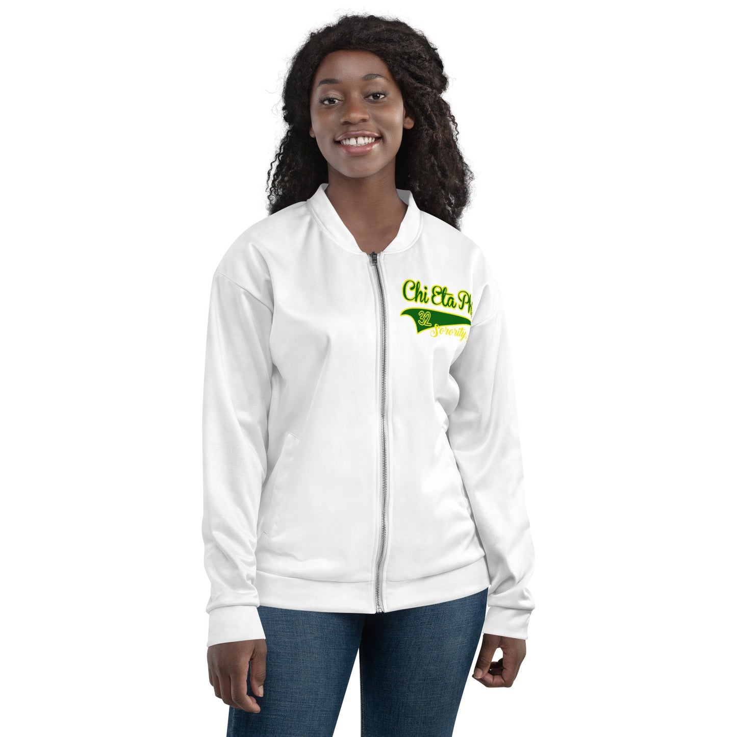 Chi Eta Phi Bomber Jacket: Elevate Your Style with Vibrant Sophistication!
