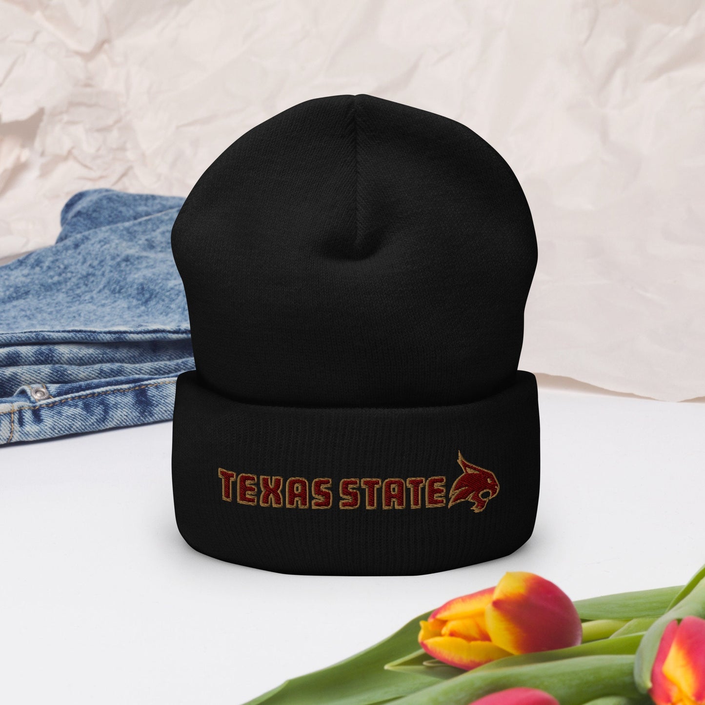 Texas State Bobcats Cuffed Beanie - Warm and Cozy Knit Hat for Bobcats Fans