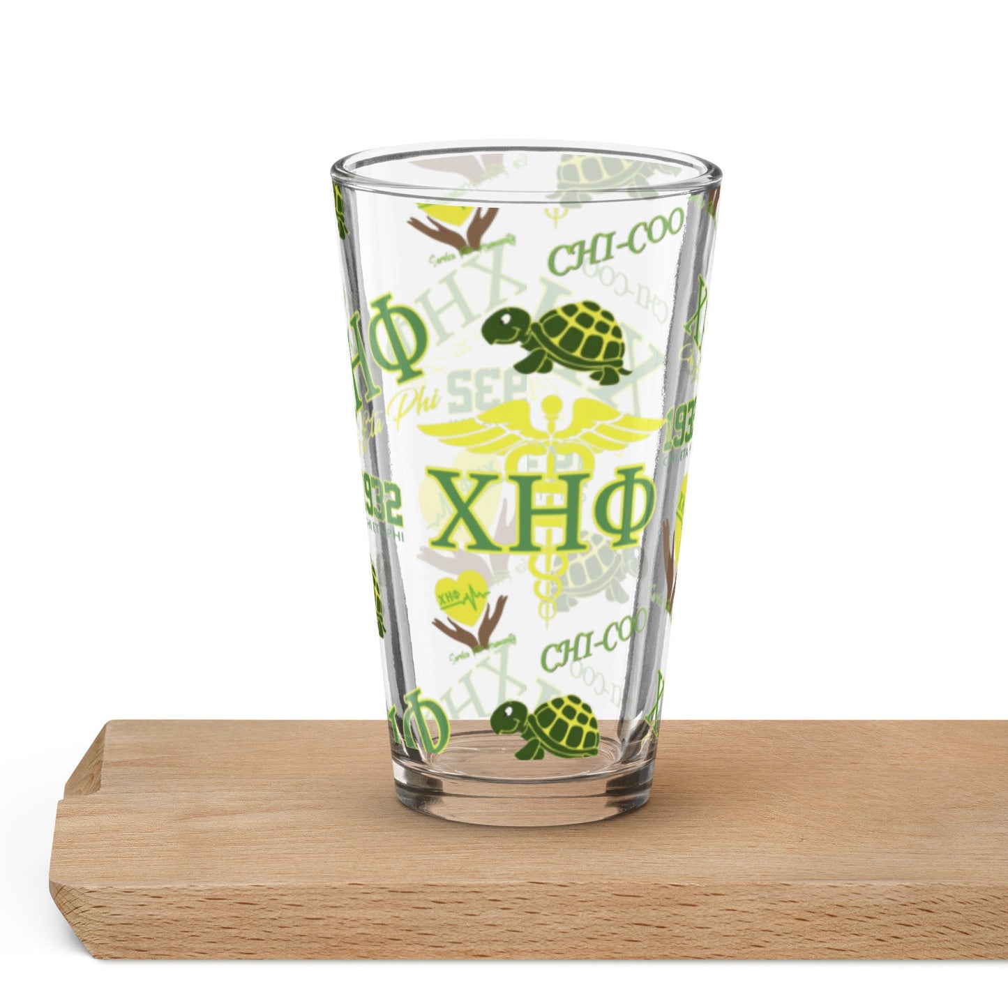 Chi Eta Phi Greek Letter Shaker Pint Glass - Perfect Gift for Sorority Sisters and Fraternity Brothers