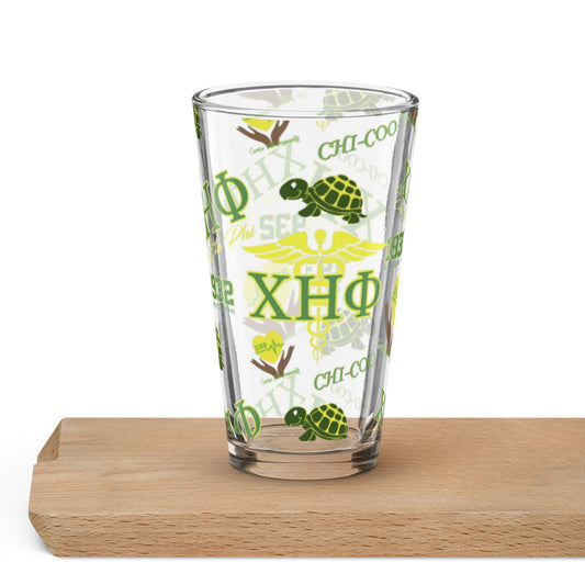 Chi Eta Phi Greek Letter Shaker Pint Glass - Perfect Gift for Sorority Sisters and Fraternity Brothers