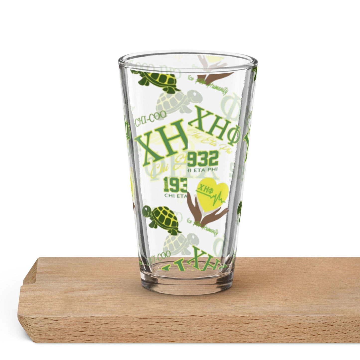 Chi Eta Phi Greek Letter Shaker Pint Glass - Perfect Gift for Sorority Sisters and Fraternity Brothers