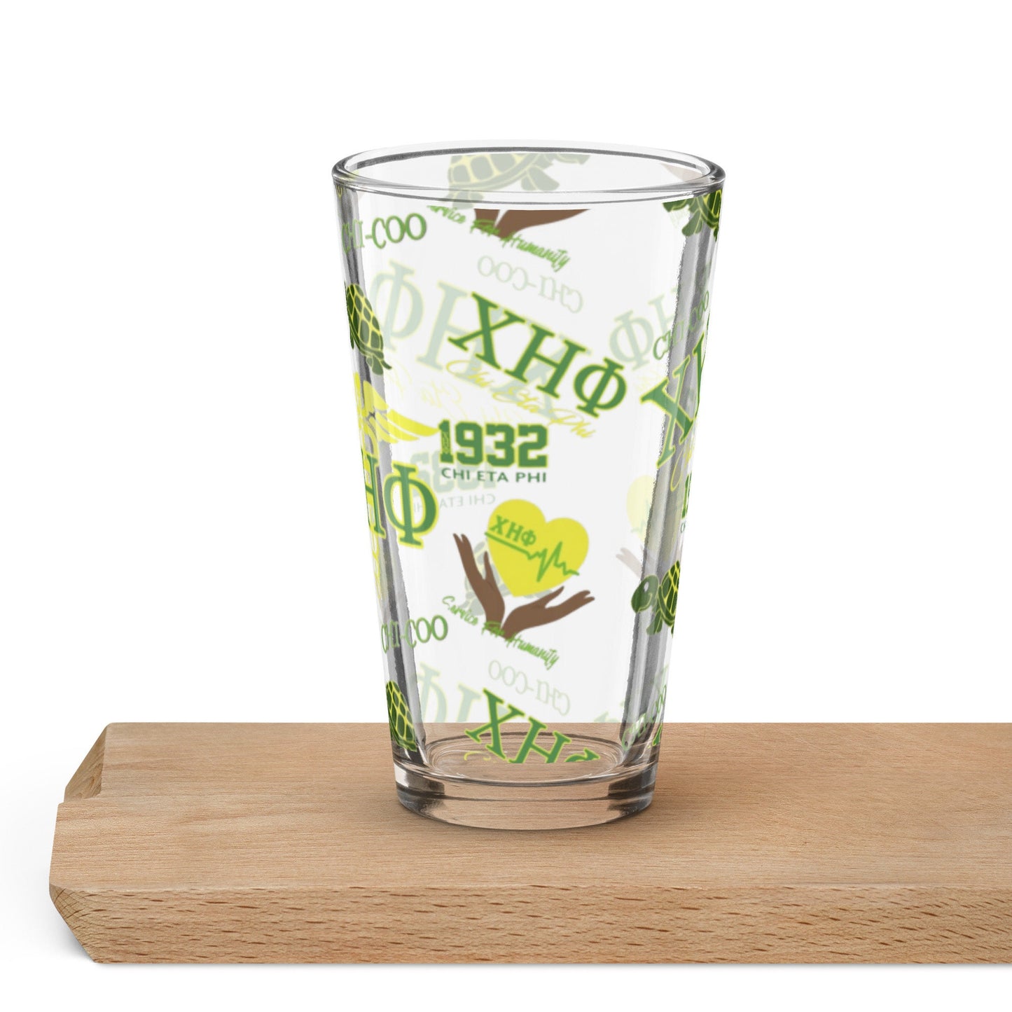 Chi Eta Phi Greek Letter Shaker Pint Glass - Perfect Gift for Sorority Sisters and Fraternity Brothers