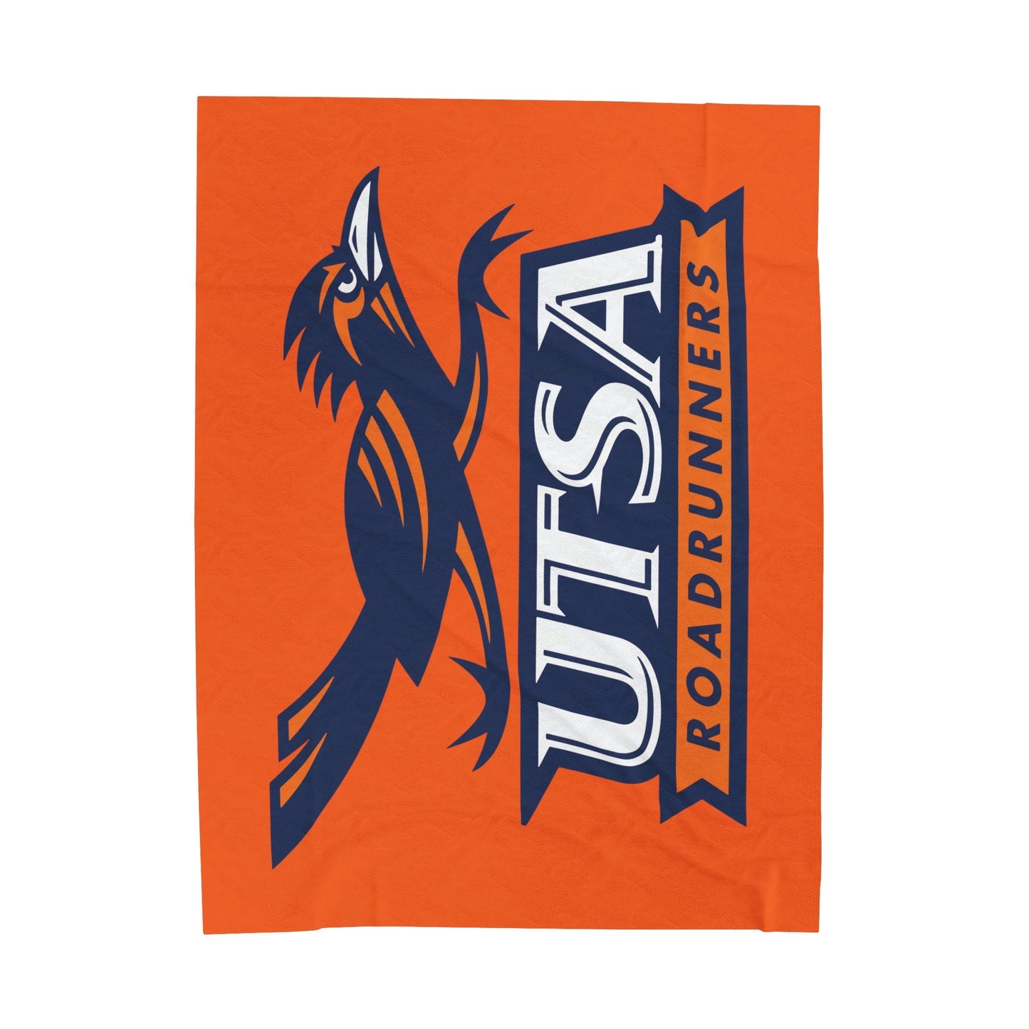 UTSA Roadrunner Logo Print Velveteen Plush Blanket, Cozy and Comfortable, Perfect Gift for Alumni and Fans