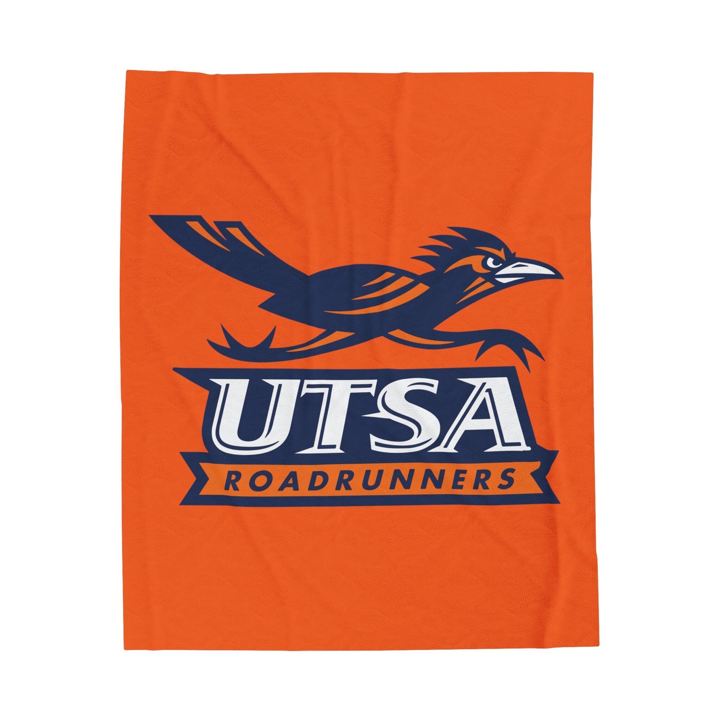 UTSA Roadrunner Logo Print Velveteen Plush Blanket, Cozy and Comfortable, Perfect Gift for Alumni and Fans