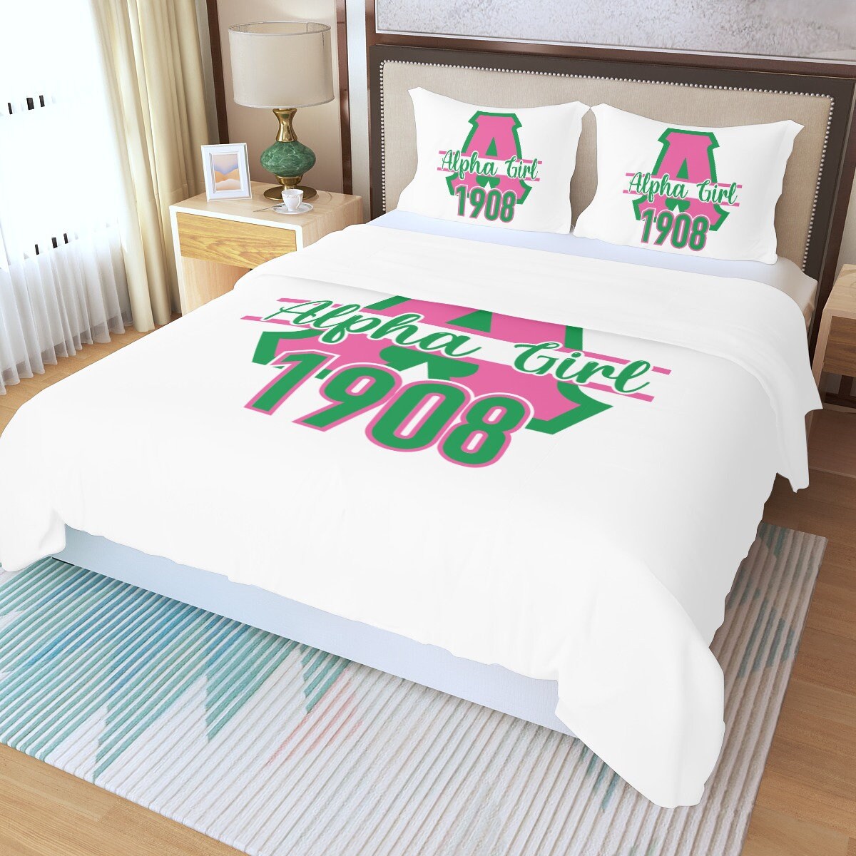 Alpha Kappa Alpha Girl 3-Piece Duvet Set: Sleep in Sorority Style!