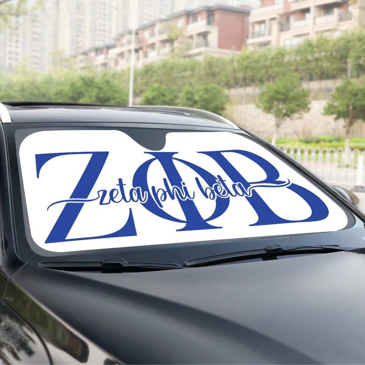 Stay Cool with Our Zeta Phi Beta Windshield Sunshade