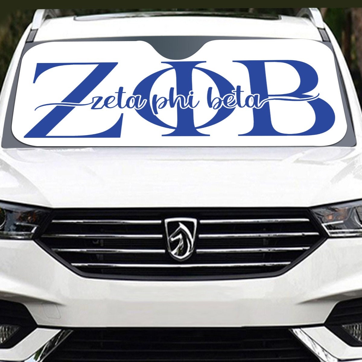 Stay Cool with Our Zeta Phi Beta Windshield Sunshade