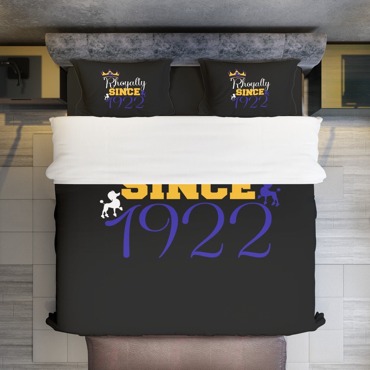 Sigma Gamma Rho 1922 Four-Piece Duvet Cover Set - Elevate Your Sorority Bedroom