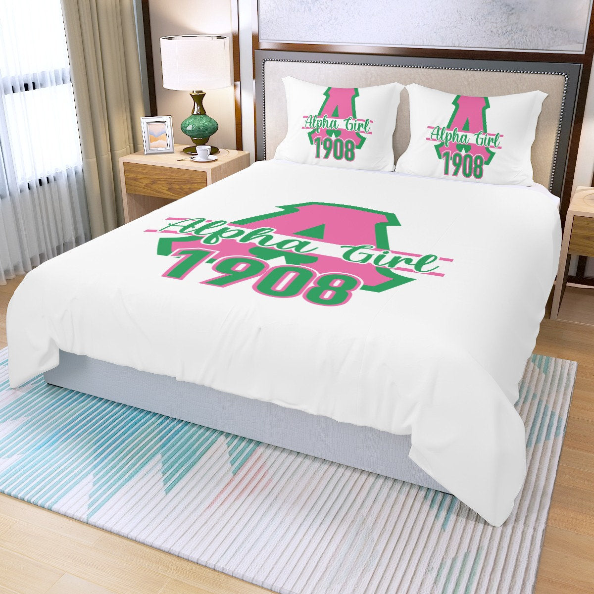 Alpha Kappa Alpha Girl 3-Piece Duvet Set: Sleep in Sorority Style!