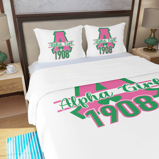 Alpha Kappa Alpha Girl 3-Piece Duvet Set: Sleep in Sorority Style!
