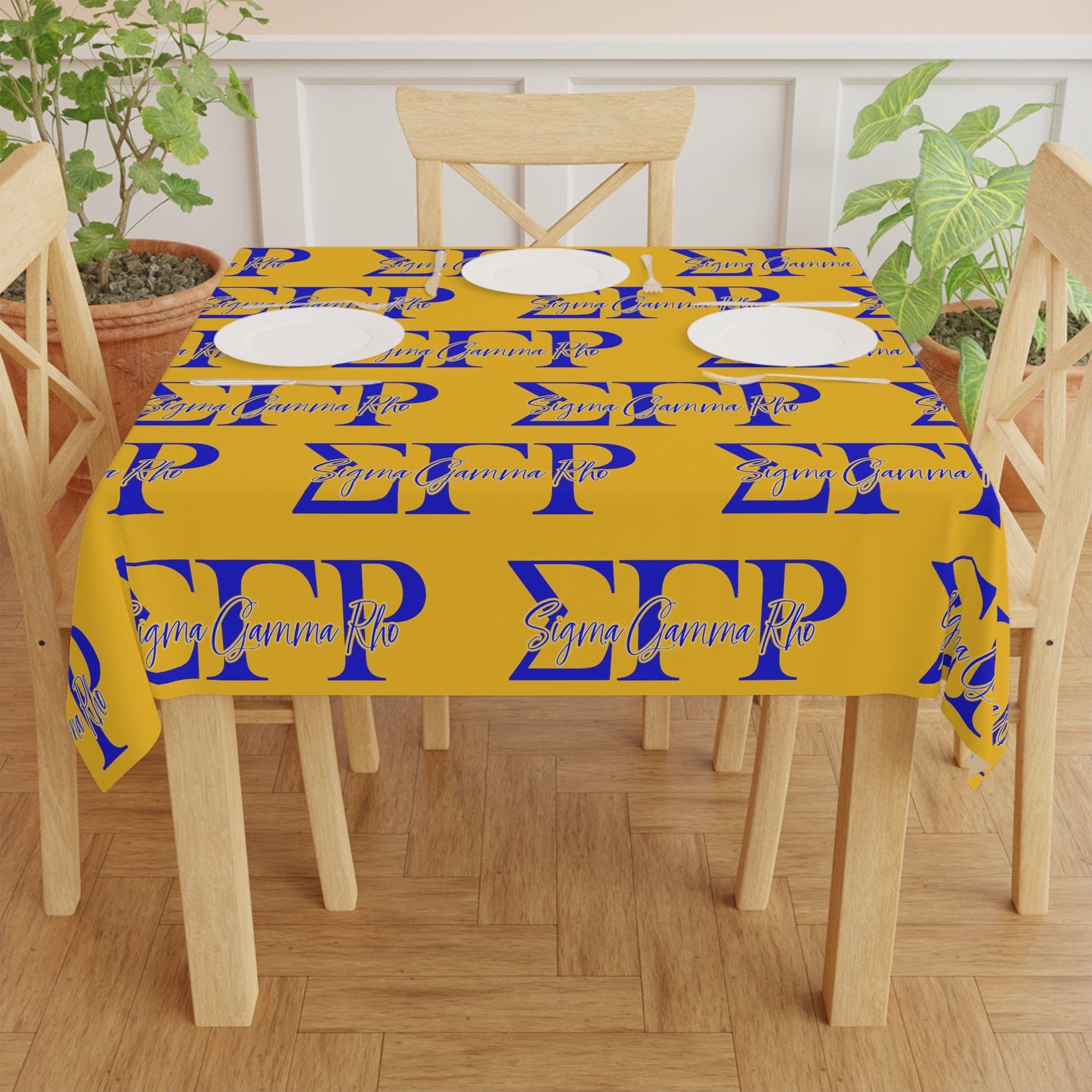 Set the Scene with Our Sigma Gamma Rho Table Cloth for Gatherings!