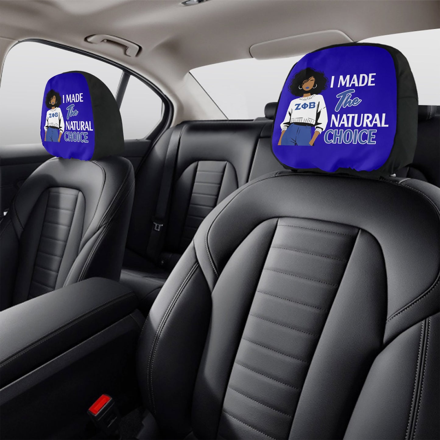 Zeta Phi Beta 'I Made the Natural Choice' Car Headrest Covers