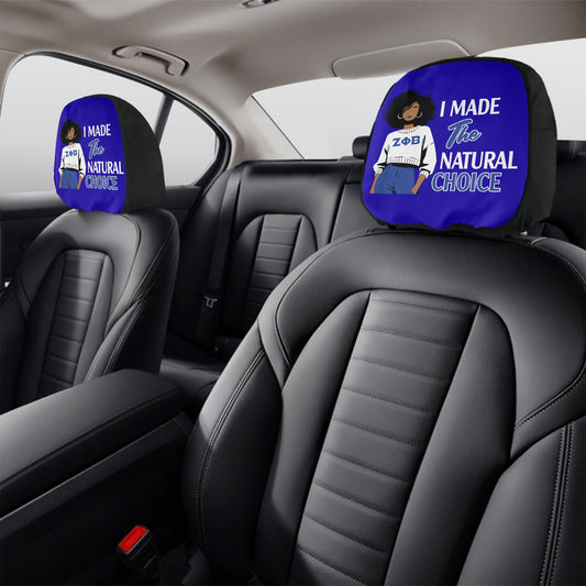Zeta Phi Beta 'I Made the Natural Choice' Car Headrest Covers