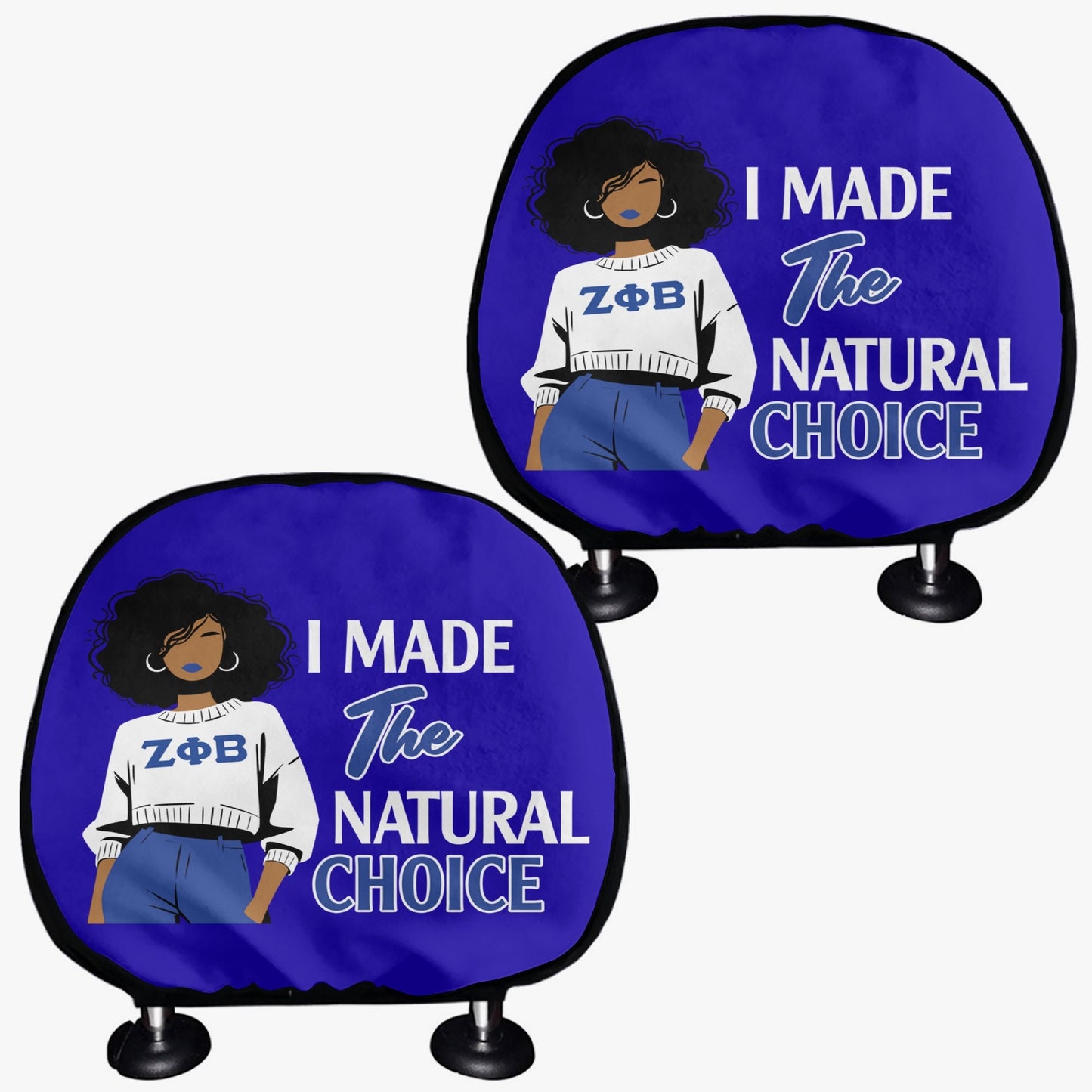 Zeta Phi Beta 'I Made the Natural Choice' Car Headrest Covers