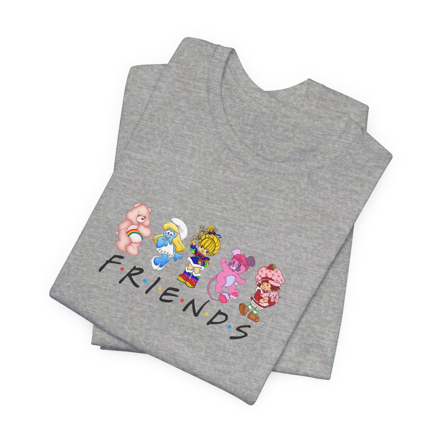 Step into Nostalgia with Our 80's Friends T-Shirt Featuring Rainbow Brite and Pals!