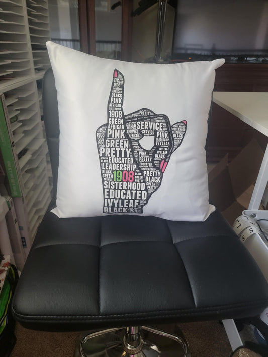Alpha Kappa Alpha Pinky Up Throw Pillow – Sorority Pride & Comfort
