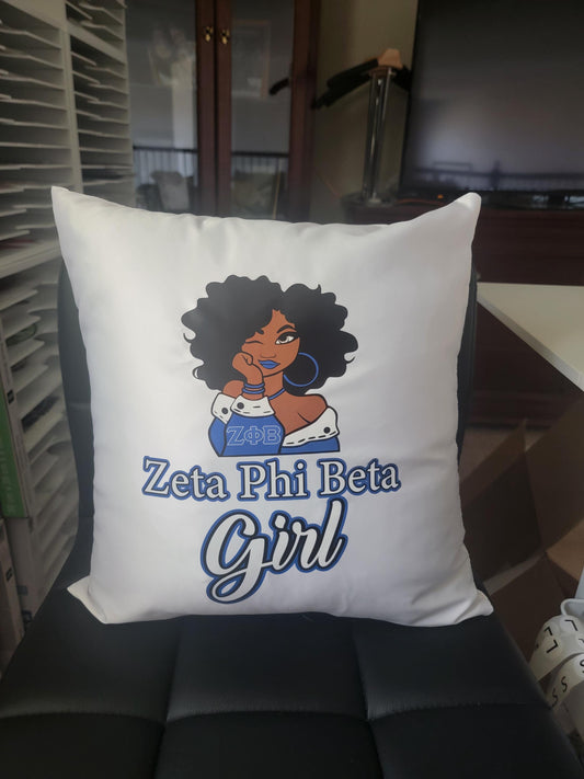 Zeta Phi Beta Girl Throw Pillow – Finer Womanhood Sorority Decor
