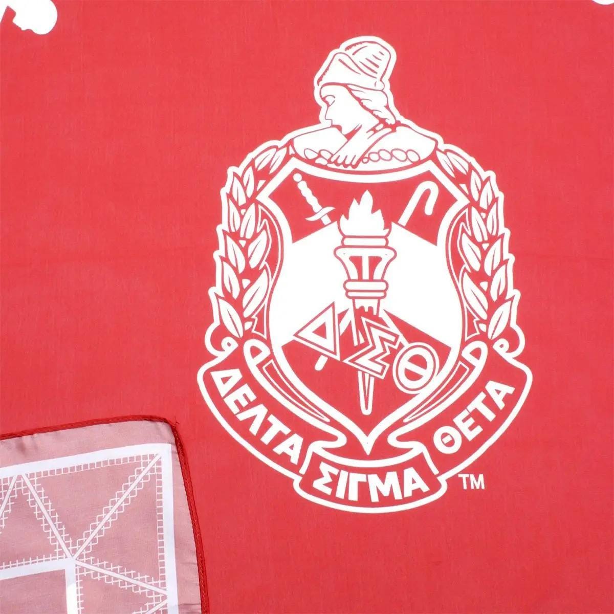 DST Red Scarf – Lady Fortitude & Shield Design (35.5")
