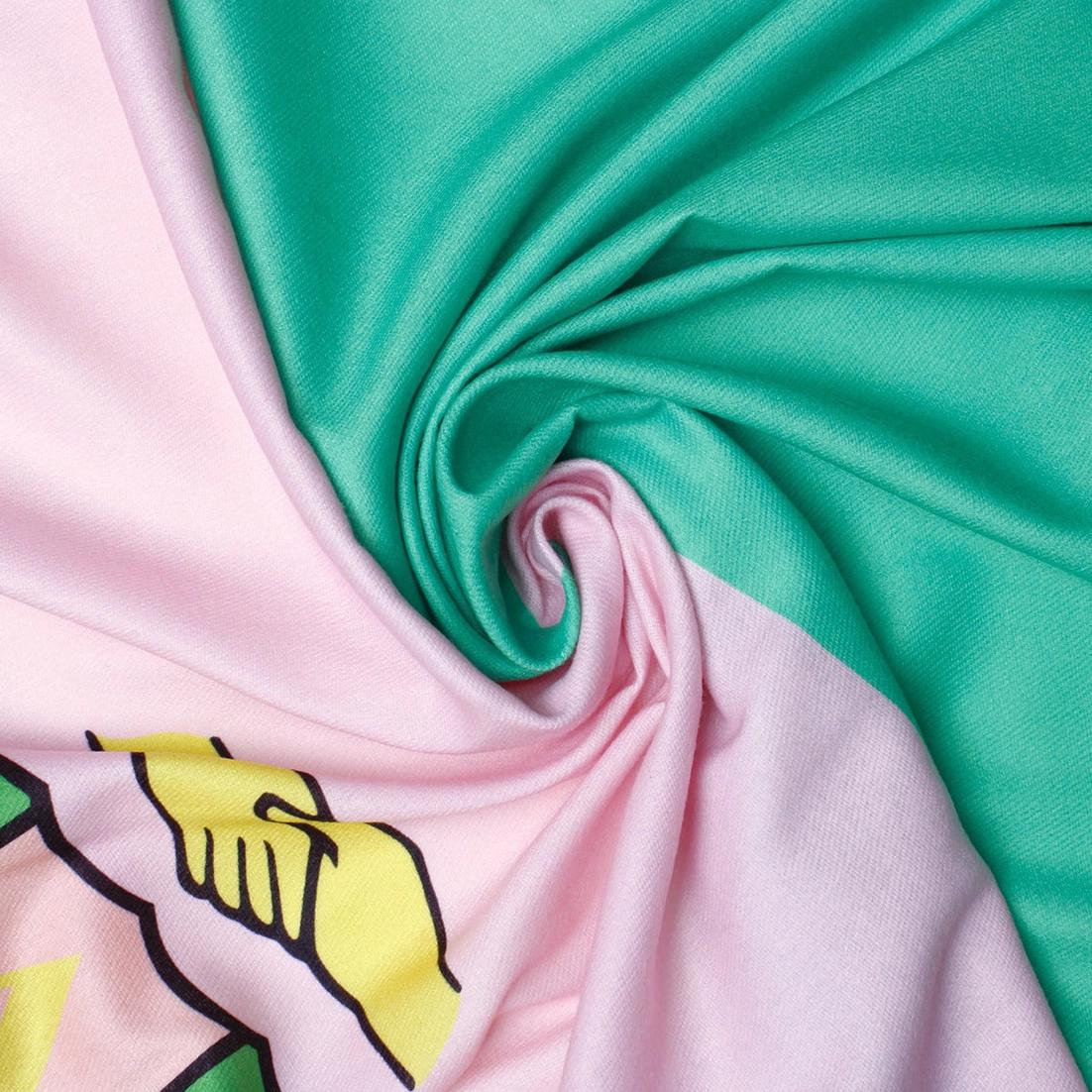 AKA Sorority Scarf | Pale Pink & Green Fashion Shawl with Shield and 1908 Print | Greek Paraphernalia