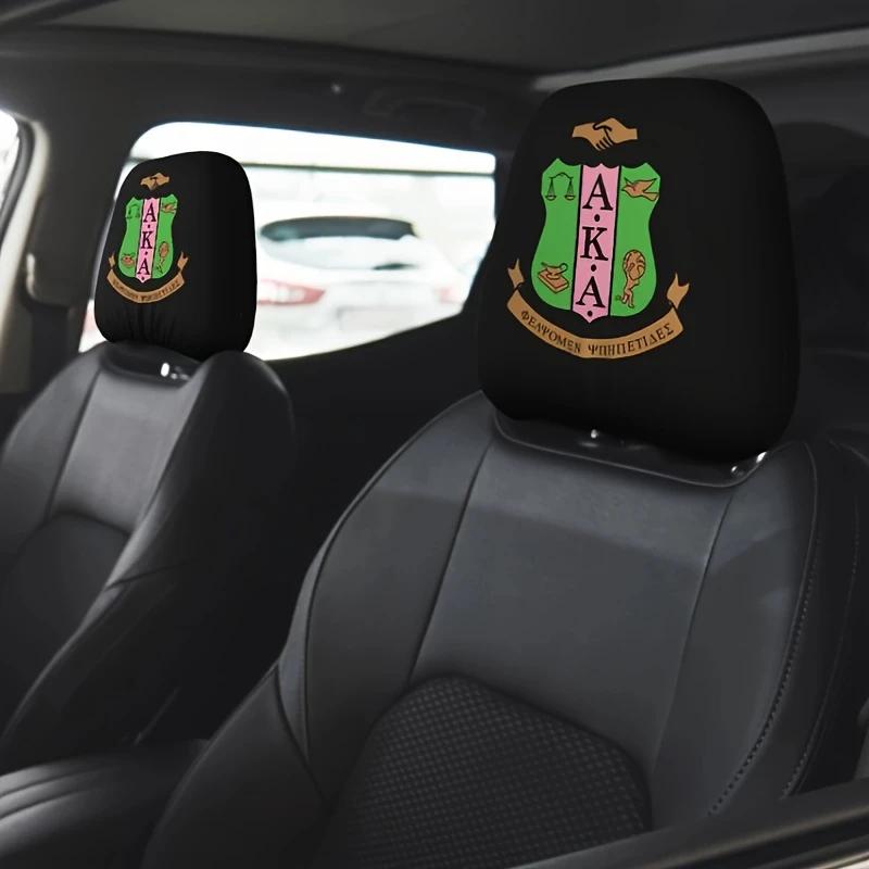 Alpha Kappa Alpha Car Headrest Covers – Set of 2 Universal Fit Auto Accessories