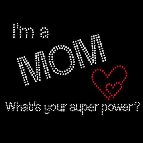 VDTFDW- Rhinestone Transfer- Mom Superpower