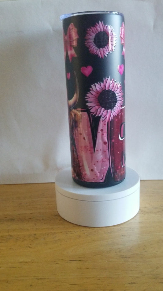 VDTFDW- 20 oz Stainless Steel Tumbler | Valentine's Day Love Cow