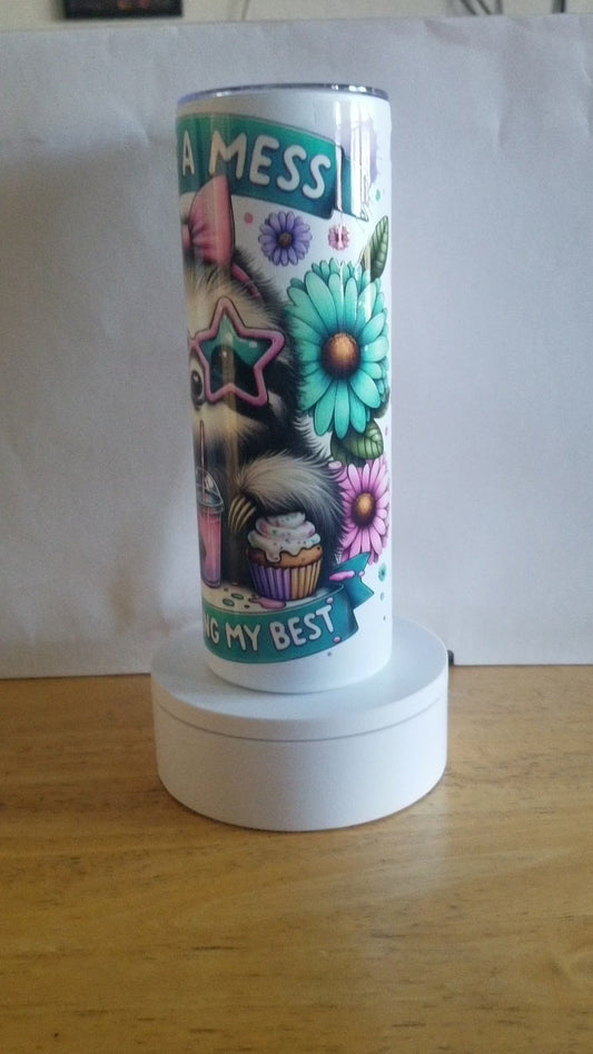 VDTFDW- 20 oz Stainless Steel Tumbler | Raccoon Reading