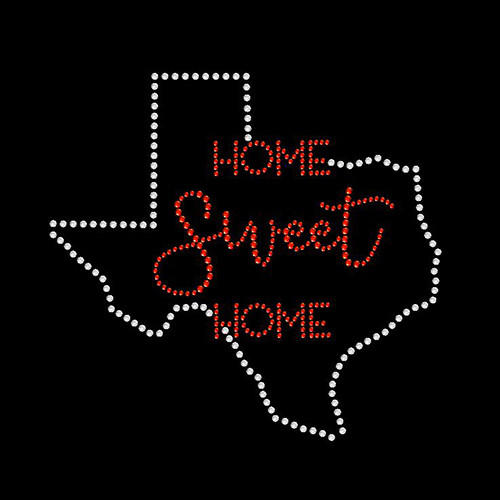 VDTFDW- Rhinestone Transfer- Texas Home Sweet Home
